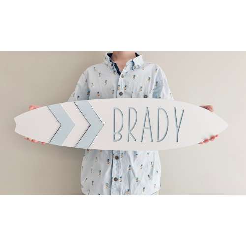 Personalized Surfboard Baby Name Sign: Beach Nursery Decor