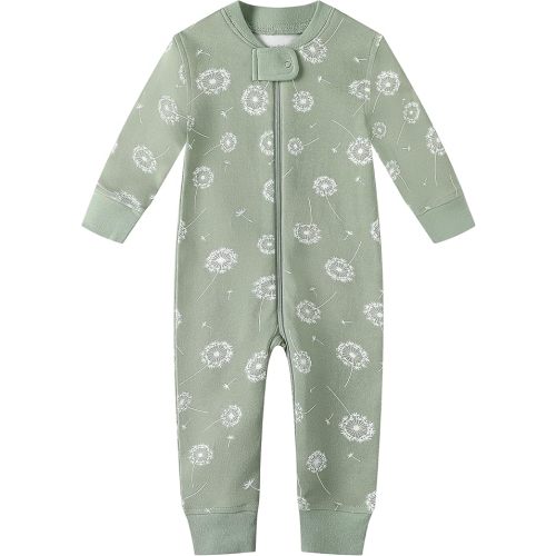 Owlivia Organic Cotton Baby Boy Girl Zip up Sleep 'N Play Pjs, Footless, Long Sleeve