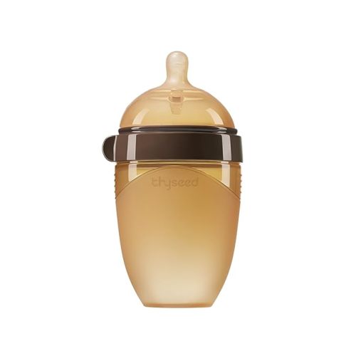 Thyseed Silicone Natural Breast-Like Bottle with Nipple(0-3 Months),8oz，1pack