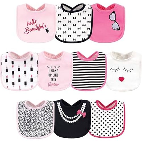 Little Treasure Unisex Baby Cotton Bibs, Lipstick 10-Pack, One Size