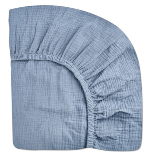 Crib Sheets for Boys Girl, Fitted Baby Toddler Bed Sheets 28" x 52", Neutral Muslin Cotton Crib Mattress Bedding Soft and Breathable Comfort(Costume Blue)