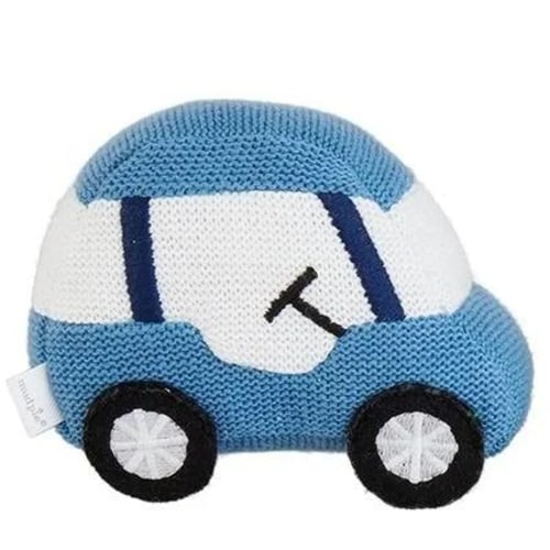 Knit Rattle, Blue Golf Cart
