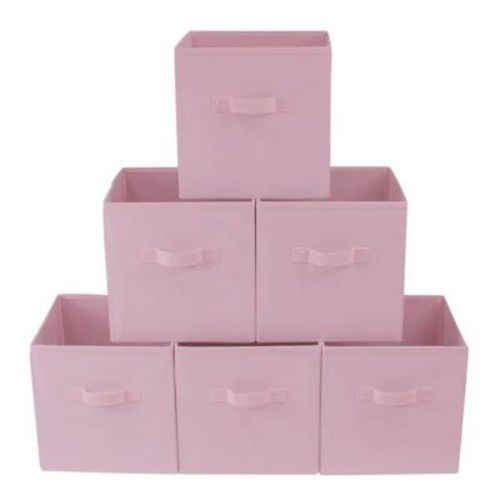 6 Pack Collapsible Cube Fabric Storage Bins (10.5" x 10.5")