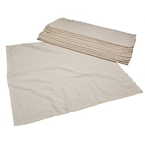 OsoCozy - Organic Flat Cloth Diapers (Dozen) - 27 x 30.5 - One-Layer Nappies Made of Soft, Durable 100% Birdseye Cotton - The Best Organic Diapers - Sold by The Dozen.