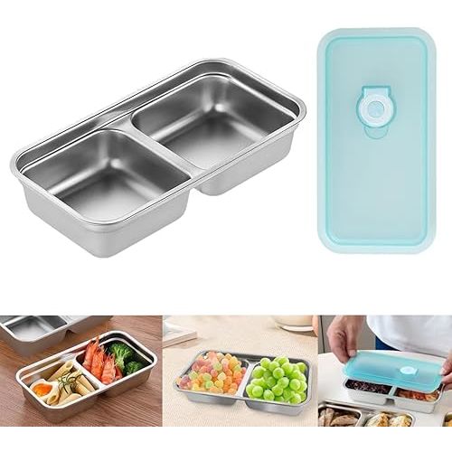 Stainless Steel Snack Containers,Reusable Snack Containers with Lids,Snack Box and Lunch Container for Office and Travel(1Pcs)