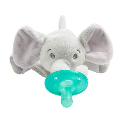 Philips AVENT Soothie Snuggle Pacifier Holder, Detachable Elephant Plush, 0-3M