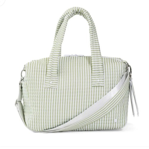 Sage Pimlico Stripe Quilted Stroller Bag