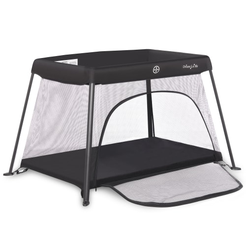 Dream On Me Travel Light Playard With Mesh Zipper Door, Easy access, Portable, Black