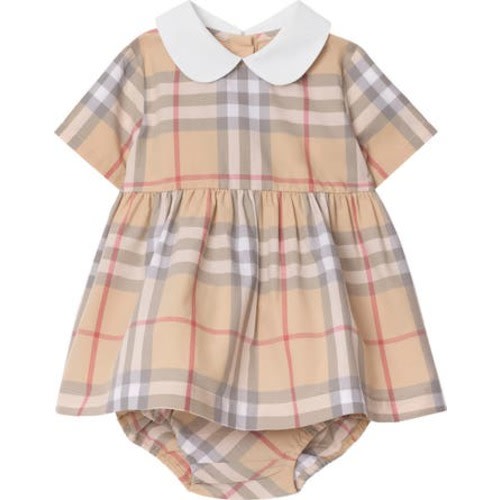 Check Cotton Poplin Dress with Bloomers, 9M