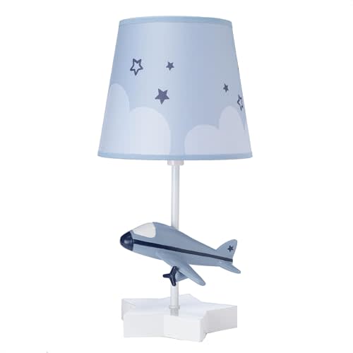 Bedtime Originals Little Aviator Hand-Painted Airplane Lamp with Shade & Bulb
