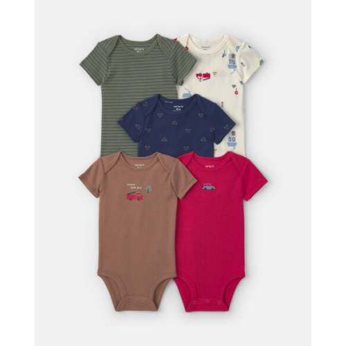 Baby Boy 5-Pack Transportation Short-Sleeve Multipack Bodysuits | Carter's