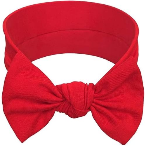 Baby Girl Headbands-Infant,Toddler Cotton Handmade Hairbands with Bows Child Hair Accessories (Red)