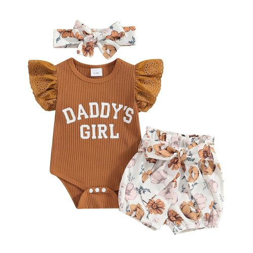 Hello World Newborn Outfit Baby Girl Going Home Outfit Ruffle Ribbed Romper Top Floral Pants Set Cute Summer Clothes