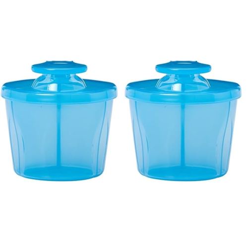 Dr. Brown's Baby Formula Dispenser with Snap-On Lid for On-the-Go Feedings,Milk Powder Dispenser for Traveling with Infant,Blue (Pack of 2)
