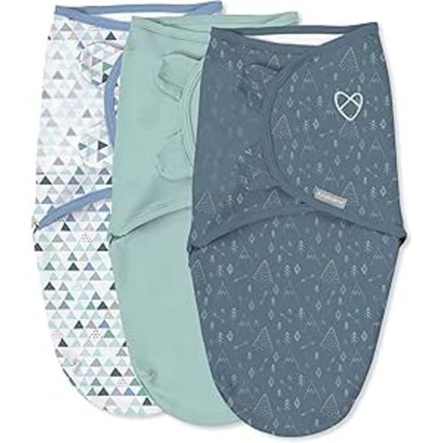 Amazon.com: SwaddleMe by Ingenuity Original Swaddle, 100% Cotton, Improves Sleep & Calms Startle Reflex, 3-6 Months, 14-18 lbs, 1.0 TOG, 3-Pack, Baby Swaddle Blanket - Mountaineer : Baby