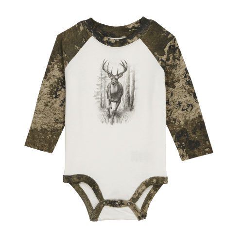 Bass Pro Shops Animal Graphic Raglan Long-Sleeve Bodysuit for Babies