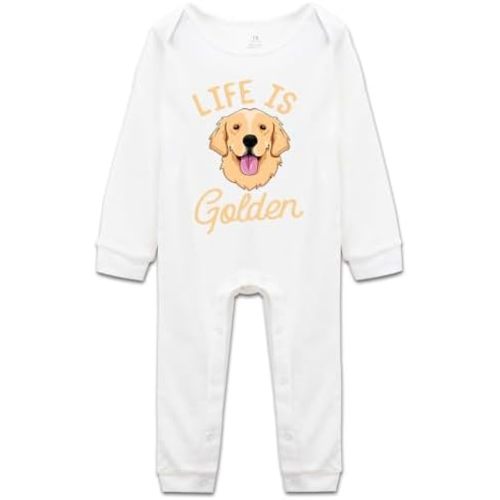Life is Golden(Golden Retriever) Infant Bodysuit Toddler Rompers Baby Jumpsuit
