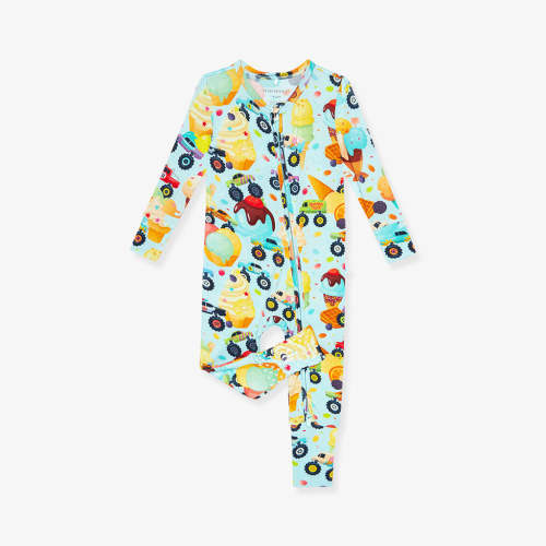 (3-6M) Monster Trucks Convertible One Piece