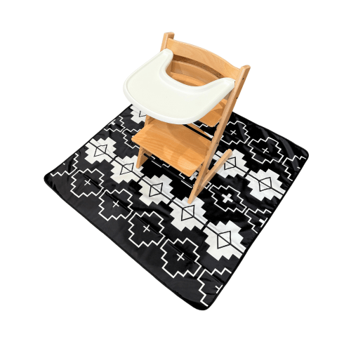 NEW! SPLAT MAT - BLACK - for High Chairs + Play Time Messes