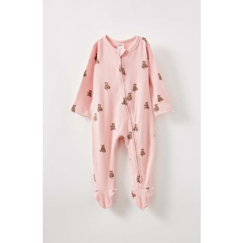 Organic Pointelle Zip All In One Romper, 6-9M
