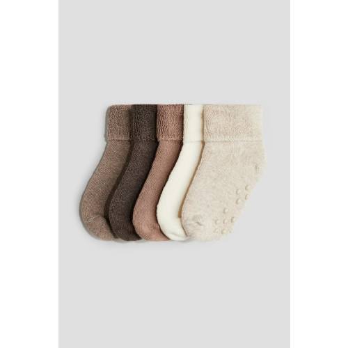 5-PACK NON-SLIP TERRY SOCKS
