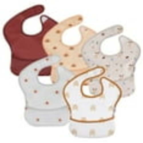 Gllquen Baby Waterproof Feeding Bibs for Infant Toddler Boys Girls, 5 Pack Set, Rainbows