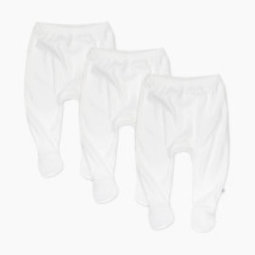 Honest Baby Clothing 3-Pack Organic Cotton Footed Harem Pant - Bright White, 0-3 M