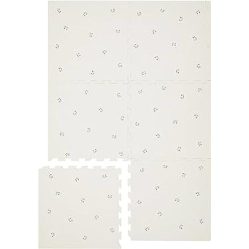 3 Sprouts Kids Foam Puzzle Play Mat - Interlocking Foam Tiles for Baby Play Area - Floor Mats for Kids Playroom - Soft Foam Play Mat Tiles with Fun Puzzle Design - Blueberry Natural
