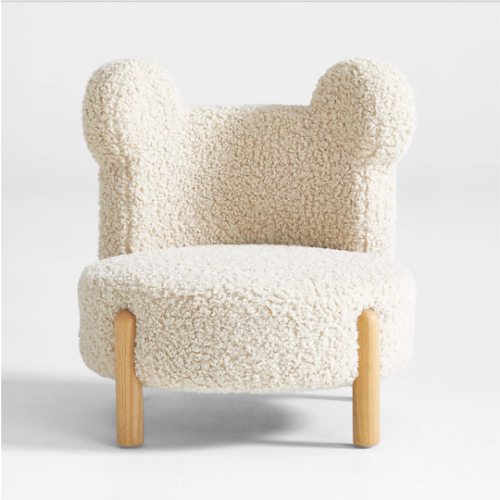 Sherpa Cream White Bear Kids Play Chair