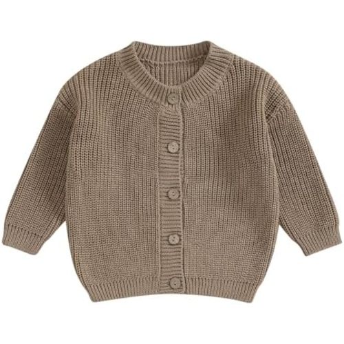Newborn Baby Girl Boy Cute Long Sleeve Button Up Cardigan Toddler Knit Sweater Infant Fall Winter Clothes
