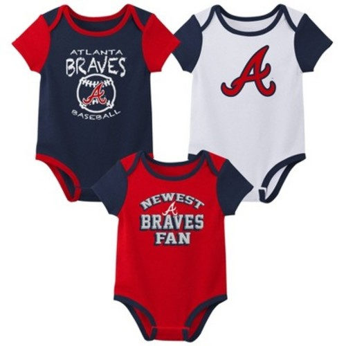 MLB Atlanta Braves Infant Boys' 3pk Bodysuit, Size: 6-9M