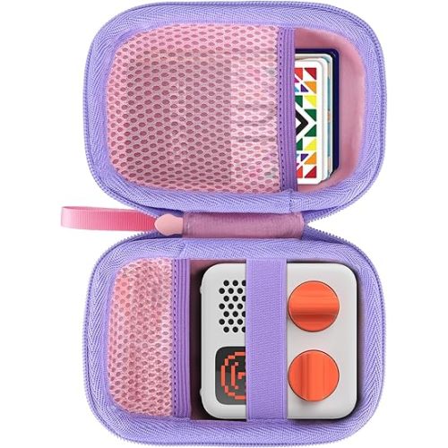 Storage Case Compatible with Yoto Mini Kids Audio Player Travel Device Plays Stories Music Podcast Radio Speaker (Pink + Purple Zipper)