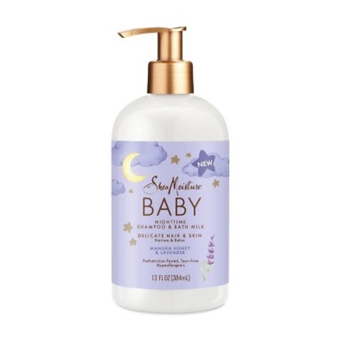 SheaMoisture Baby Manuka Honey & Lavender Pump Nighttime Shampoo & Bath Milk for Delicate Hair & Skin - 13 fl oz