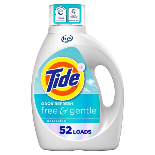 Tide Free & Gentle Unscented HE Deep Cleaning Concentrated Liquid Laundry Detergent 52 Loads - 73 fl oz