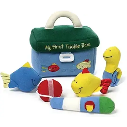 GUND Baby Play Soft Collection, My First Tackle Box 5-Piece Plush Playset with Rattle, Squeaker and Crinkle Plush Toys, Sensory Toy for Babies and Newborns, 8”