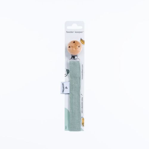 Moss and Fawn Linen Pacifier Clip, Color: Fern