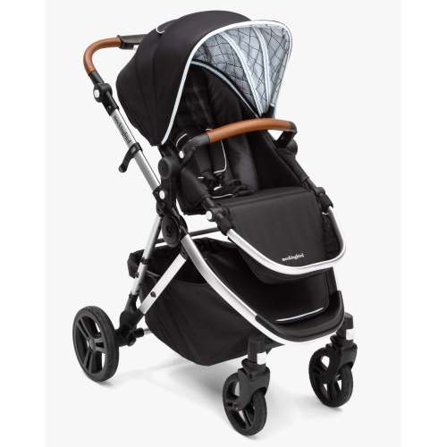 Mockingbird Single Stroller - Penny Handlebar, Black / Windowpane Canopy 2.0
