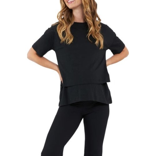 Claud Cotton Blend Maternity/Nursing T-Shirt, X-Small