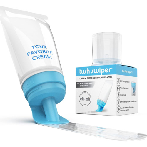 Eli & Ali Tush Swiper - Diaper Rash Cream & Butt Paste Applicator - Universal Fit for Most Diaper Creams | Mess-Free & Hygienic Alternative to Cream Spatula - Carry Less Baby Gear - Blue, 1 Pack