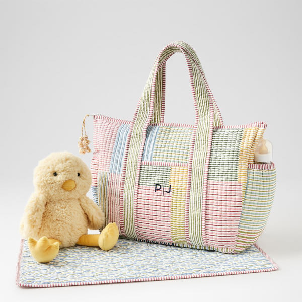 Block Print Diaper Bag + Changing Matt