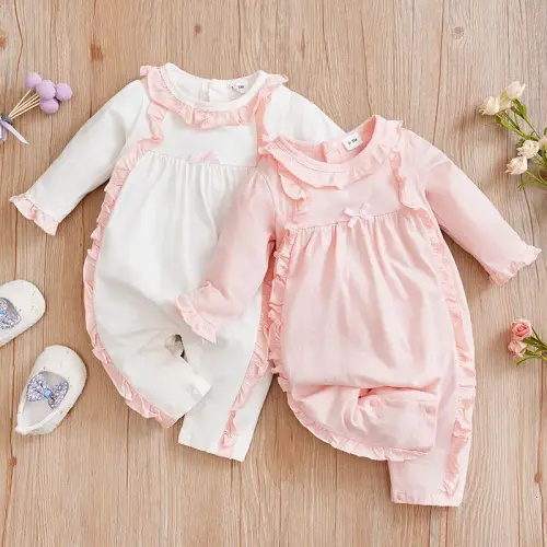 Newborn Clothing Solid Color Casual Comfortable Soft Cotton 0-18 Boys And Girls Spring And Autumn Long Sleeved Baby Jumpsuit - AliExpress