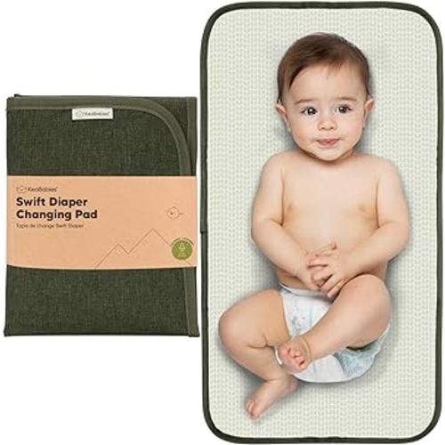 Portable Diaper Changing Pad - Waterproof Foldable Baby Changing Mat - Travel Diaper Change Mat - Lightweight Changing Pads for Baby - Baby Changer - Machine Washable (Dark Olive)