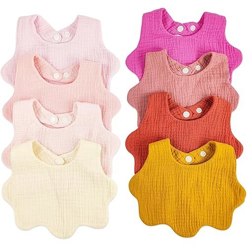 Muslin Baby Bibs for Drooling and Teething Newborn Drool Bibs for Baby Girl Boy