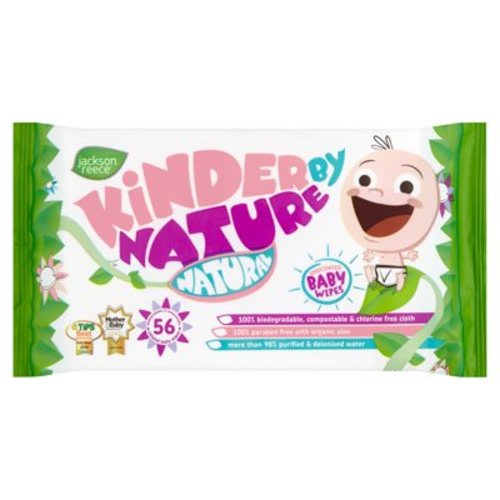 Kinder by Nature Water Based Baby Wipes - 100% Biodegradable & Compostable, 672 Count (12 Packs of 56) - Plastic-Free Wipes