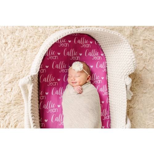 Baby Name Swaddle, Newborn Name Swaddle, Personalized Baby Name Swaddle, Hospital Blanket, Shower Gift, Baby Gift, Baby Heart Name Blanket