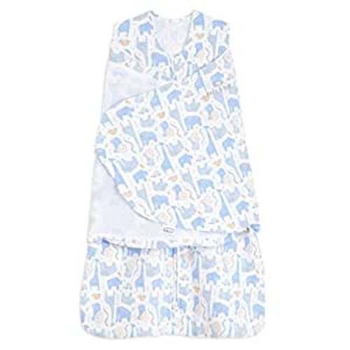 Amazon.com: HALO 100% Cotton Sleepsack Swaddle, 3-Way Adjustable Wearable Blanket, TOG 1.5, Blue Safari, Small, 3-6 Months