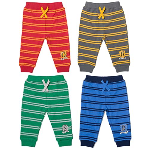 Harry Potter Hufflepuff Slytherin Ravenclaw Baby 4 Pack Jogger Pants Newborn to Infant