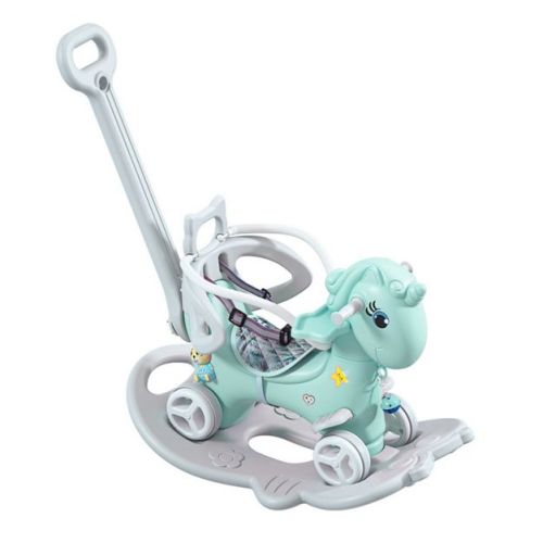 Infurnic Baby Activity Gyms, Balance Bike Ride On Toys with Push Handle, for Kids Riding Birthday Gift, Blue, 34.2"*16.5"*34.6"
