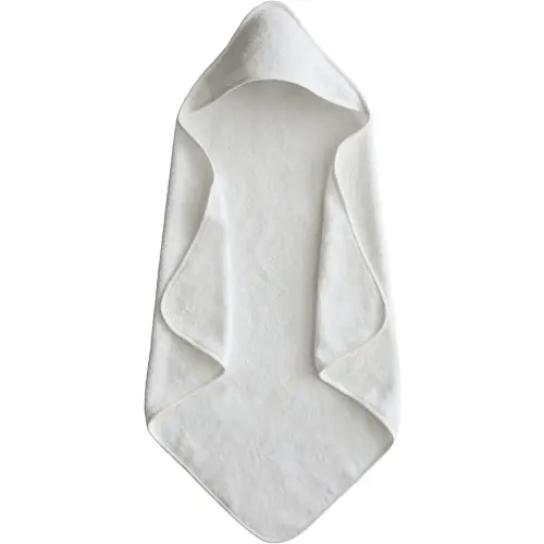 mushie Baby Hooded Towel | Organic Cotton (Pearl)