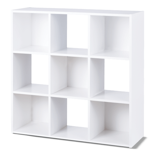 For Living 9-Cube Storage Organizer, Bookcase/Bookshelf, White